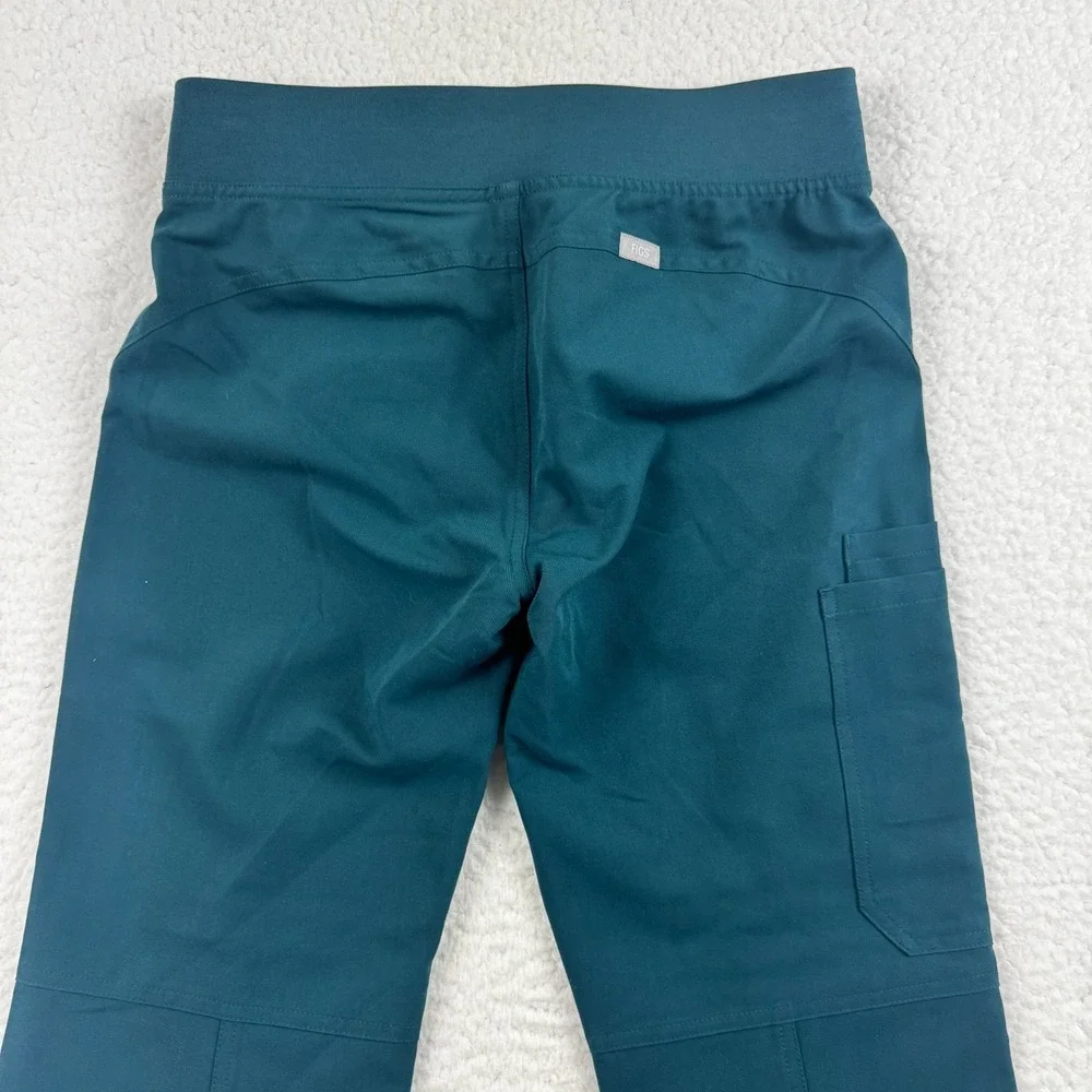 Figs Technical Collection Kade Cargo Scrub Pants Womens XS Teal Stretch Medical